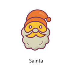 Sainta vector filled outline Icon Design illustration. Holiday Symbol on White background EPS 10 File