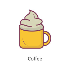 Coffee vector filled outline Icon Design illustration. Holiday Symbol on White background EPS 10 File