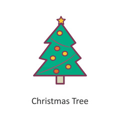 Christmas Tree vector filled outline Icon Design illustration. Holiday Symbol on White background EPS 10 File