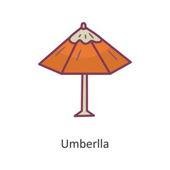 umbrella vector filled outline Icon Design illustration. Holiday Symbol on White background EPS 10 File