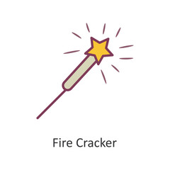 Fire Cracker vector filled outline Icon Design illustration. Holiday Symbol on White background EPS 10 File