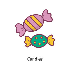 Candies vector filled outline Icon Design illustration. Holiday Symbol on White background EPS 10 File