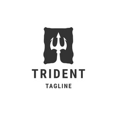 Trident logo icon design template flat vector