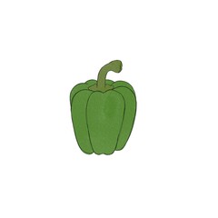 Fresh paprika, Bell Pepper watercolor drawing free hand.