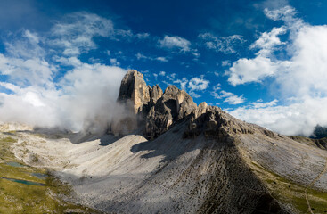 Tre Cime mountain in Dolomites Italy