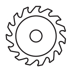 Circular saw line icon. Saw blade icon, out line vector icon, simple thin line vector icon. Editable stroke.