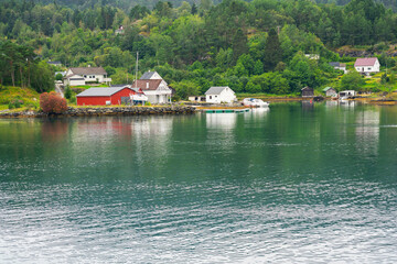 Rural houses sea view, Norway,  Lysefjord