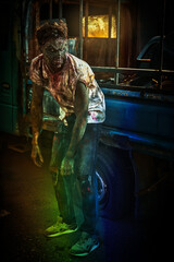 Fototapeta na wymiar scary bloodied zombie