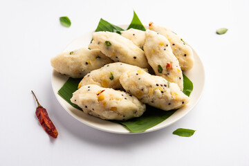 Kozhukatta Pidi is a steamed snack food from kerala rice flour with finger impressions