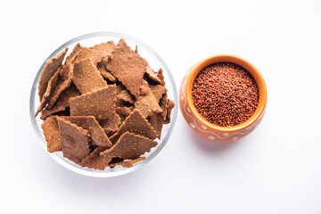 Ragi Chips or Nachni or finger millet wafers, Indian healthy snack