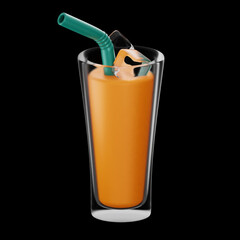 premium summer glass icon 3d rendering on isolated background