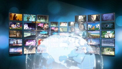 Digital and networking service. Video chat concept