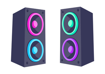 Illustration of sound speakers. Image for party flyer.