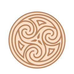 Trixel, a Slavic symbol decorated with an ornament in a wreath of Scandinavian weaving. Beige trendy design