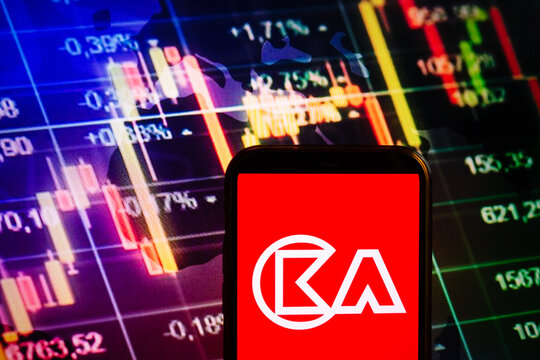 KONSKIE, POLAND - September 10, 2022: Smartphone displaying logo of CK Asset Holdings company on stock exchange chart background