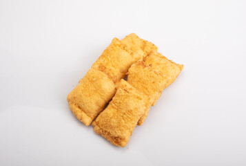 Sweet baked goods, isolated, top view. Baked cakes, a packshot photo for package design.