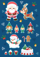 Christmas cartoon icon set.