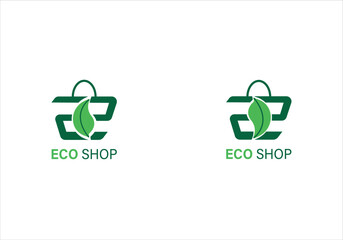 eco shop logo design template