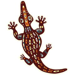 Lizard animals in decorative tribal style
