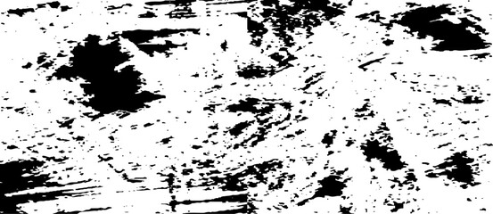 Monochrome texture composed of irregular graphic elements. Distressed uneven grunge background. Abstract vector illustration. Overlay for interesting effect and depth. Isolated on white background.