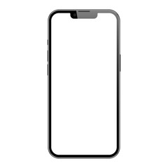 Isolated phone mockup without background with blank screen. Stock royalty free illustration.	