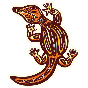 Lizard animals in decorative tribal style