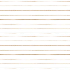 Lines colorful brown pattern on white background. Watercolor illustration with stripes