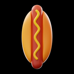 oktoberfest germany festival hotdog icon 3d rendering on isolated background