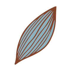 Retro groovy boho leaf. Doodle floral element