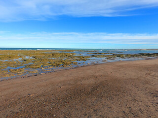 Coast after low tide near the Argentine town of Las Grutas
