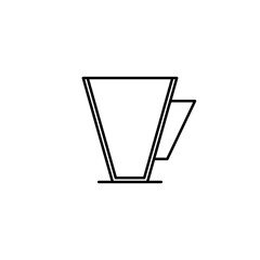 empty coffee cup icon on white background. simple, line, silhouette and clean style. black and white. suitable for symbol, sign, icon or logo