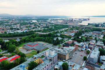Fototapeta na wymiar Aerial of Quebec City center, Canada