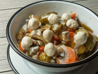 mexican food cheese with carne asada