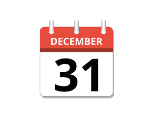 December, 31st calendar icon 