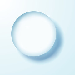 Transparent drop with shadows over light blue background. EPS10 vector.