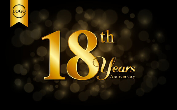 18th anniversary template design. for booklet, leaflet, magazine, brochure poster, banner, web, invitation or greeting card. Vector illustrations.