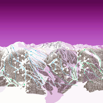 mountain ski hill resort trail map