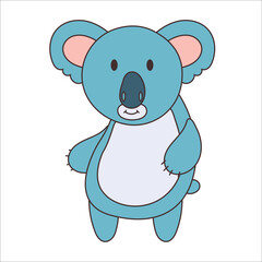 Obraz na płótnie Canvas Vector doodle koala. African animal. funny kind koala bear. Funny cute Adorable little african animal for fashion print, kids wear, nursery, poster, invitation, greeting card design