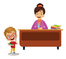 teacher and student in the classroom