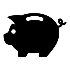 Logotipo ahorro. Silueta de hucha cerdito aislada