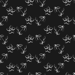 seamless botanical pattern of painted oriental motifs