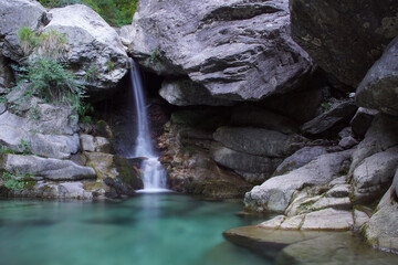 waterfall in the forest in north of tuscany