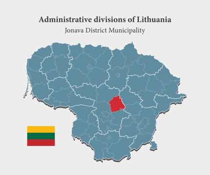 Vector map Lithuania and district Jonava