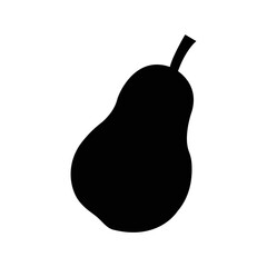 Nature fresh pear fruit icon | Black Vector illustration |