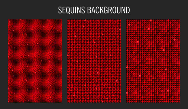 Poster from red sequins, glitters, sparkle
