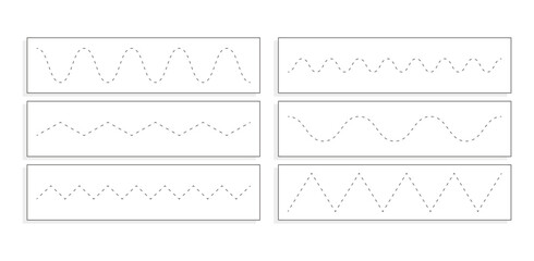 waves tracing practice page for kids