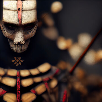 Close Up Portrait Of A Bone Mask