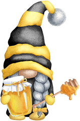 Honey bee gnomes - obrazy, fototapety, plakaty