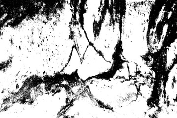 Monochrome texture composed of irregular graphic elements. Distressed uneven grunge background. Abstract vector illustration. Overlay for interesting effect and depth. Isolated on white background.