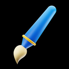 premium school education brush icon 3d rendering on isolated background